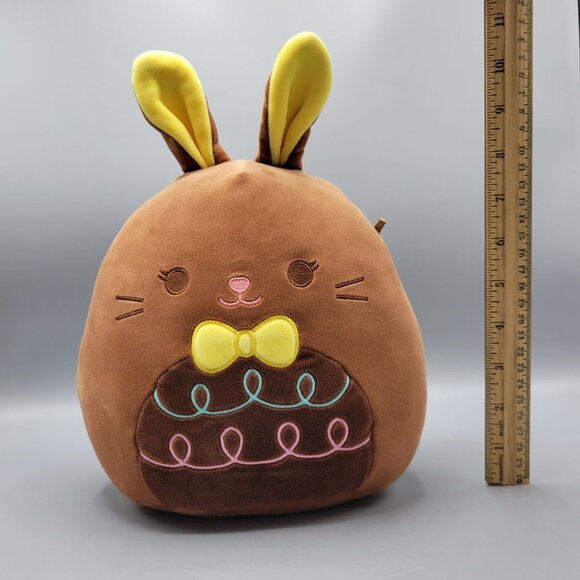 Squishmallows Dinora Chocolate Easter Bunny Rabbit Spring Plush Yellow Ears 8" - Picture 9 of 9